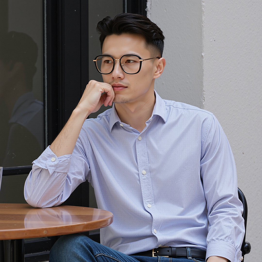 Lenskart Black Full Rim Geometric left side