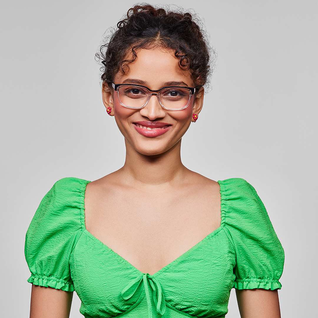 استوديو لينسكارت أسود شفاف حافة كاملة المستطيل left side