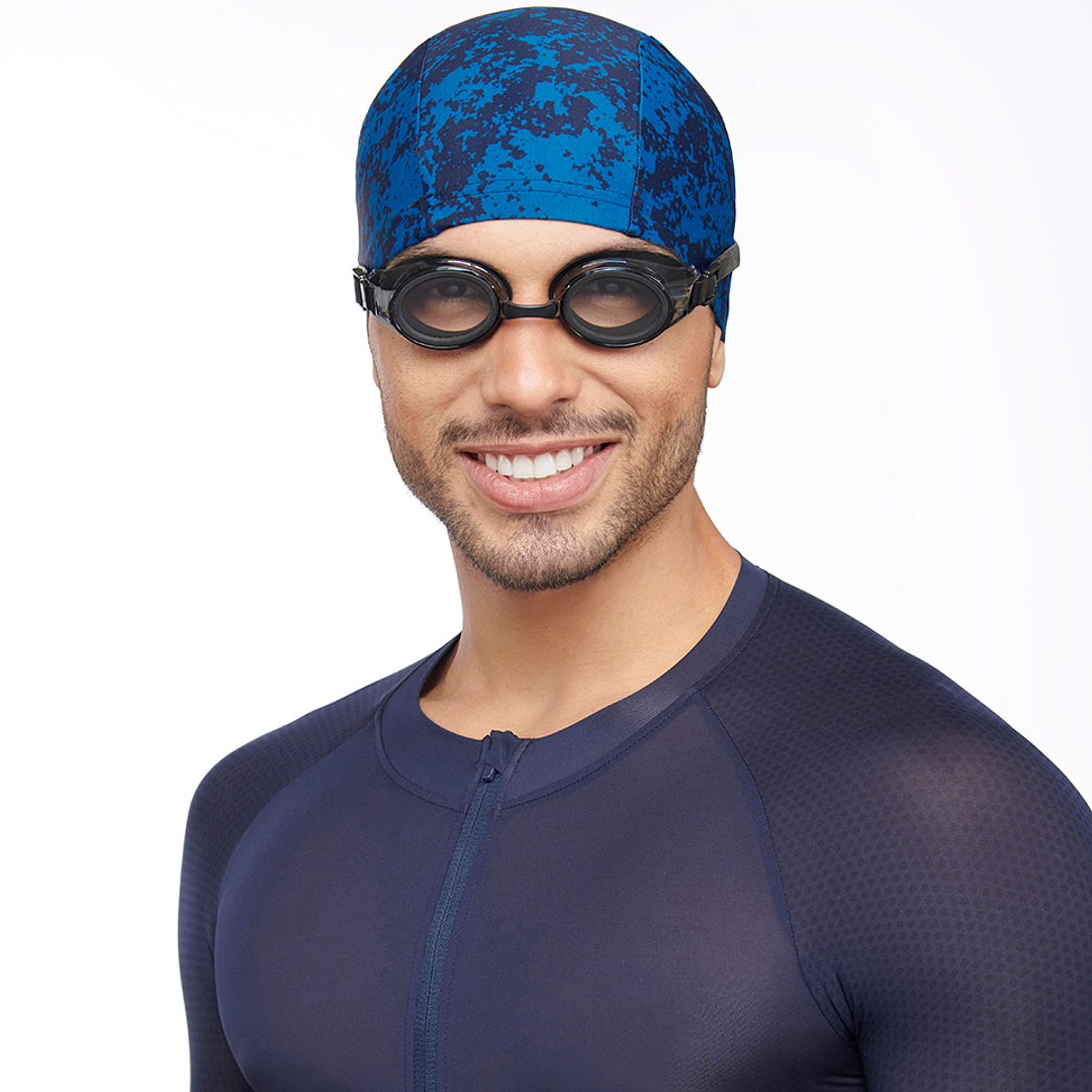 Lenskart Boost Online Black Transparent Full Rim Round Lenskart Boost ADULT SWIM LKB S15396-C1 Swimming Goggles left side