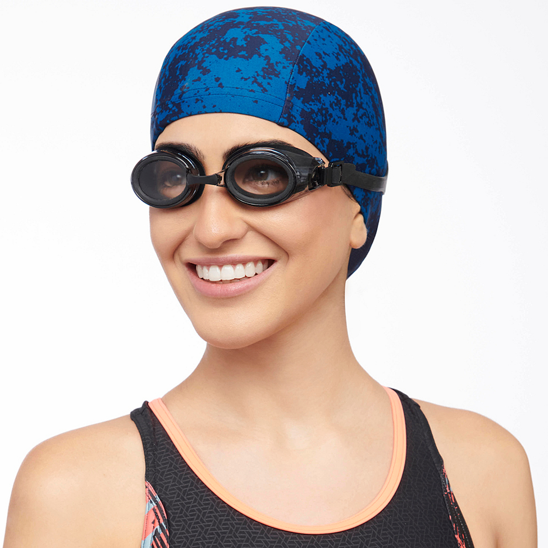 Lenskart Boost Online Black Transparent Full Rim Round Lenskart Boost ADULT SWIM LKB S15396-C1 Swimming Goggles left side