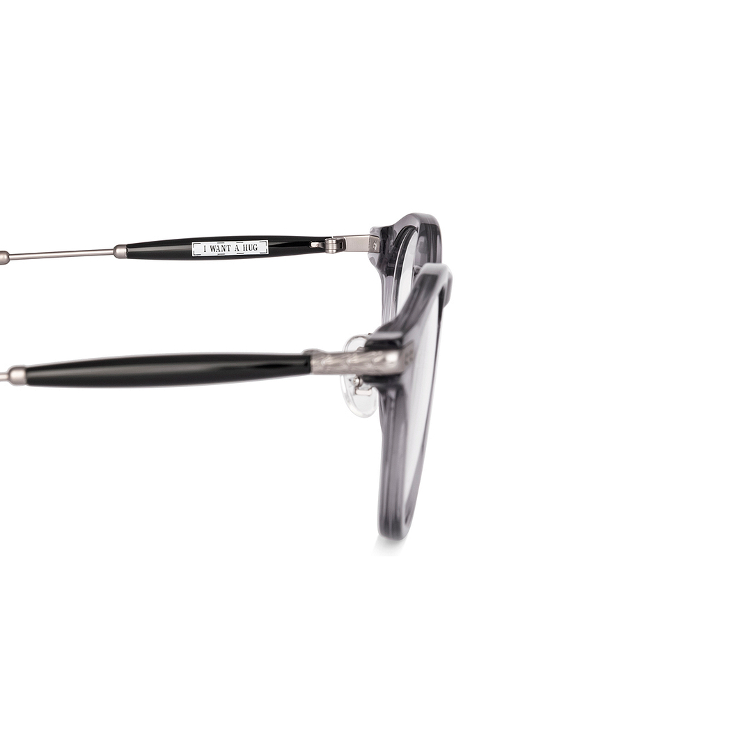 Lenskart Black Transparent Full Rim Round left side