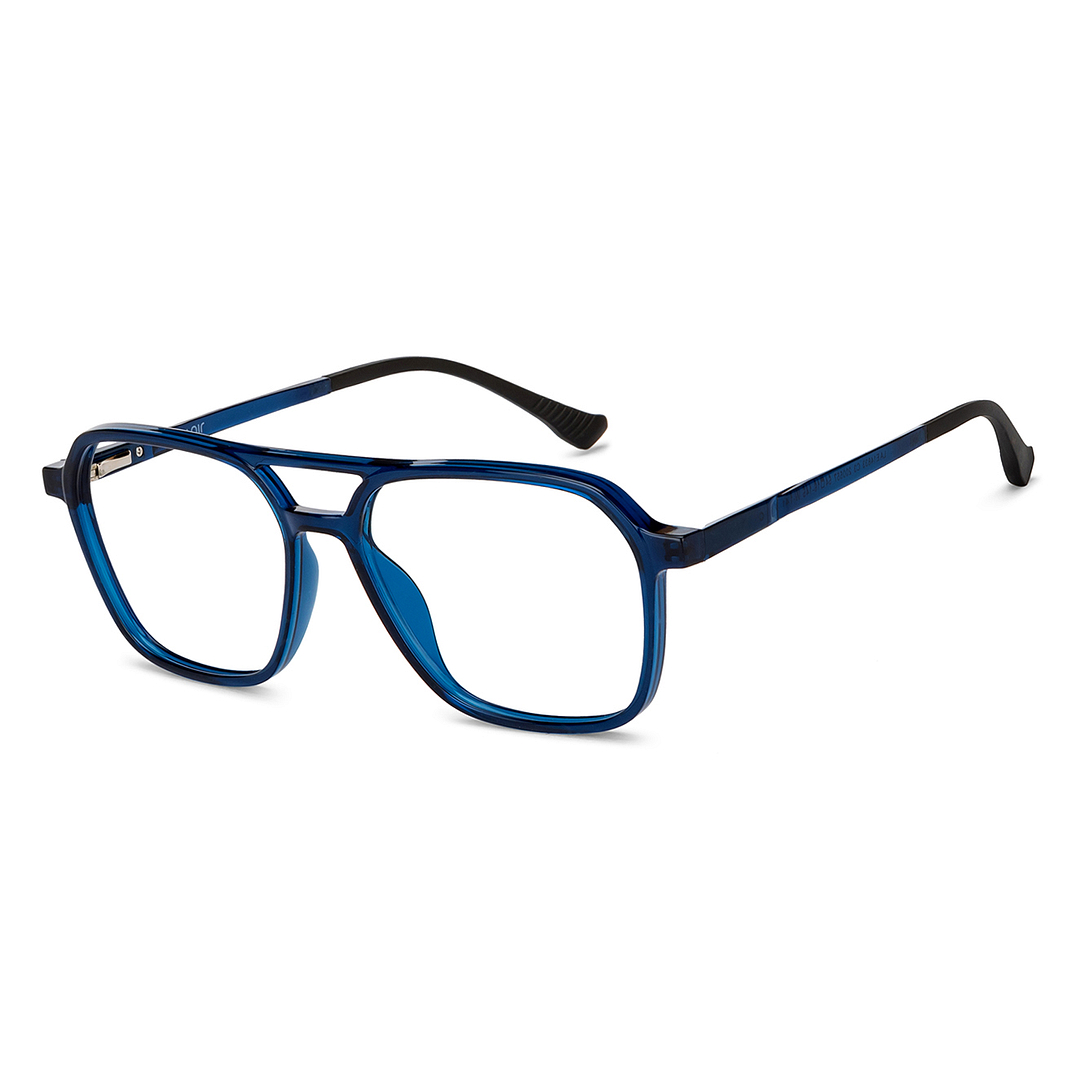 Lenskart Air Online Sky Blue Full Rim Aviator left side