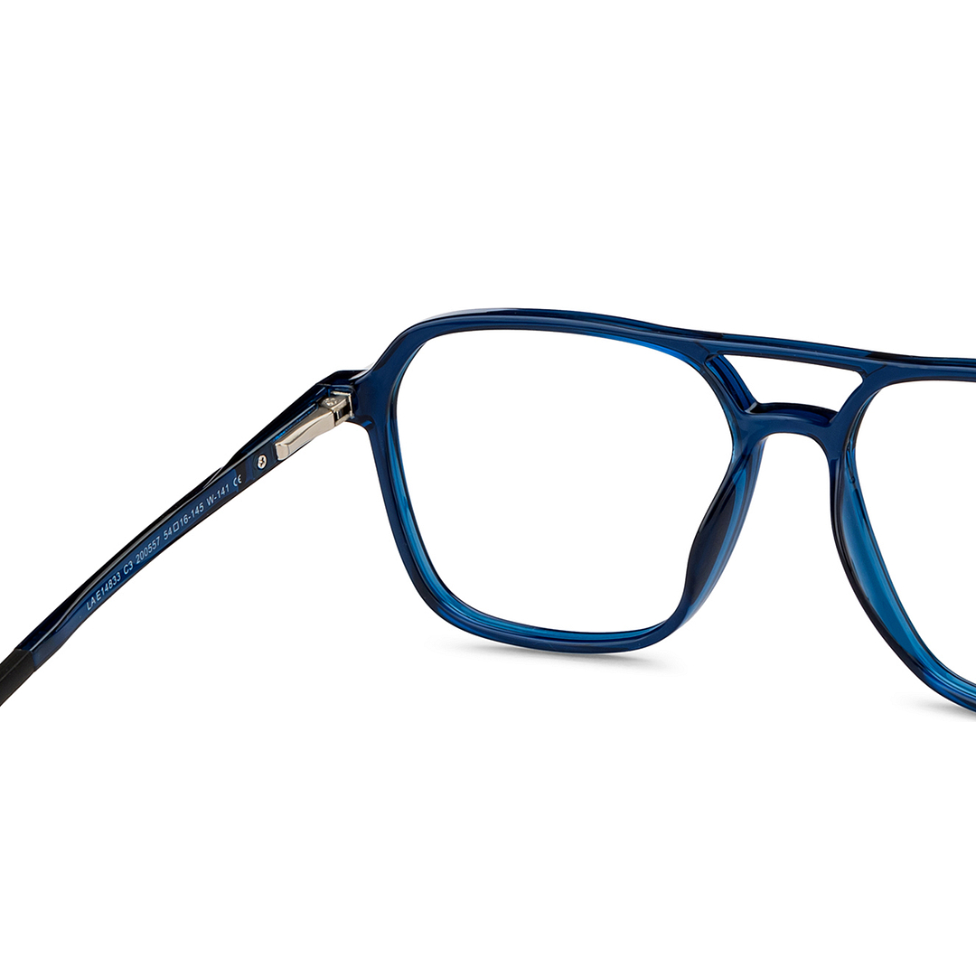 Lenskart Air Online Sky Blue Full Rim Aviator left side