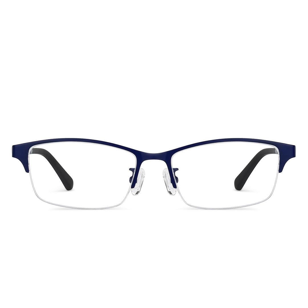 Lenskart Air Sky Blue Half Rim Rectangle left side