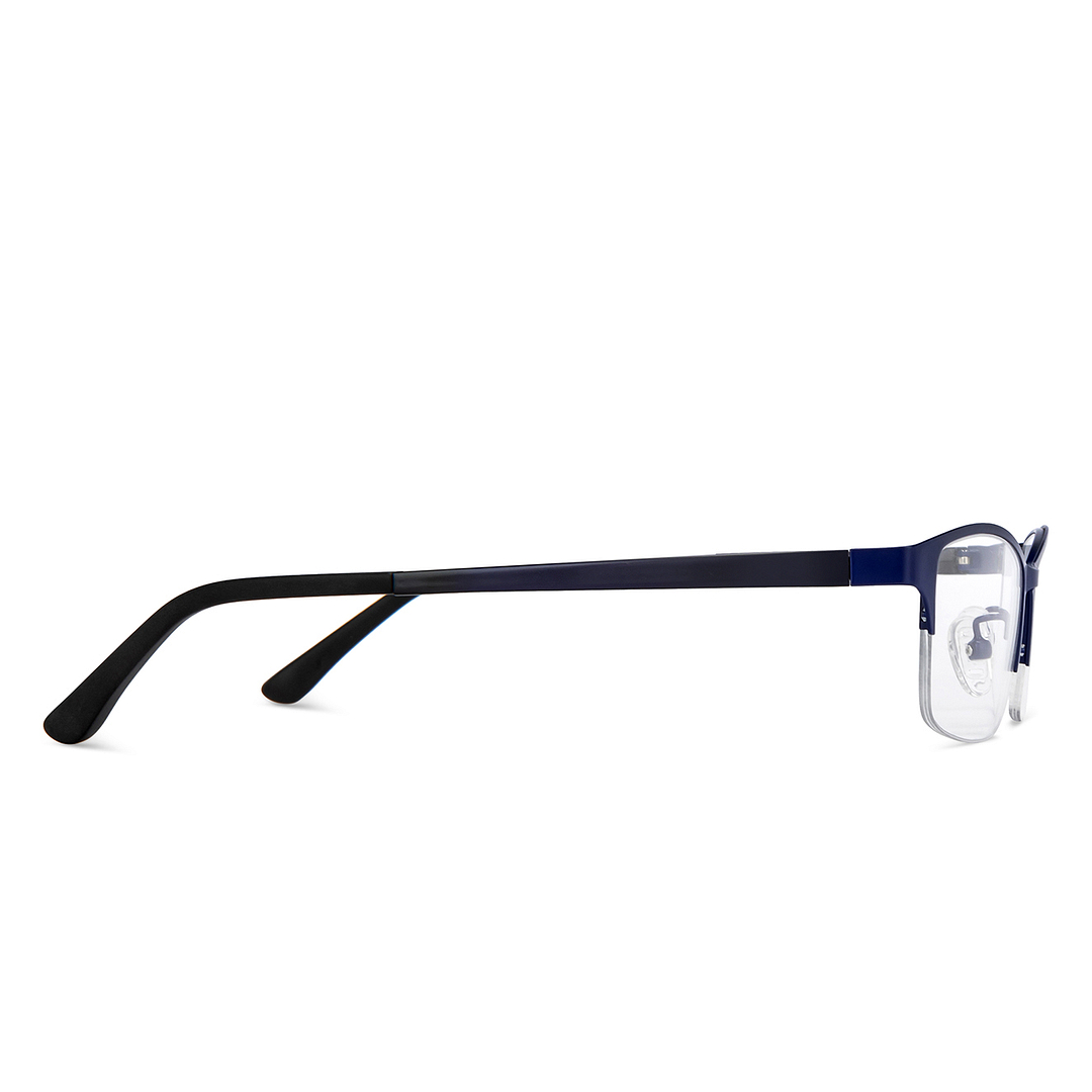 Lenskart Air Sky Blue Half Rim Rectangle left side