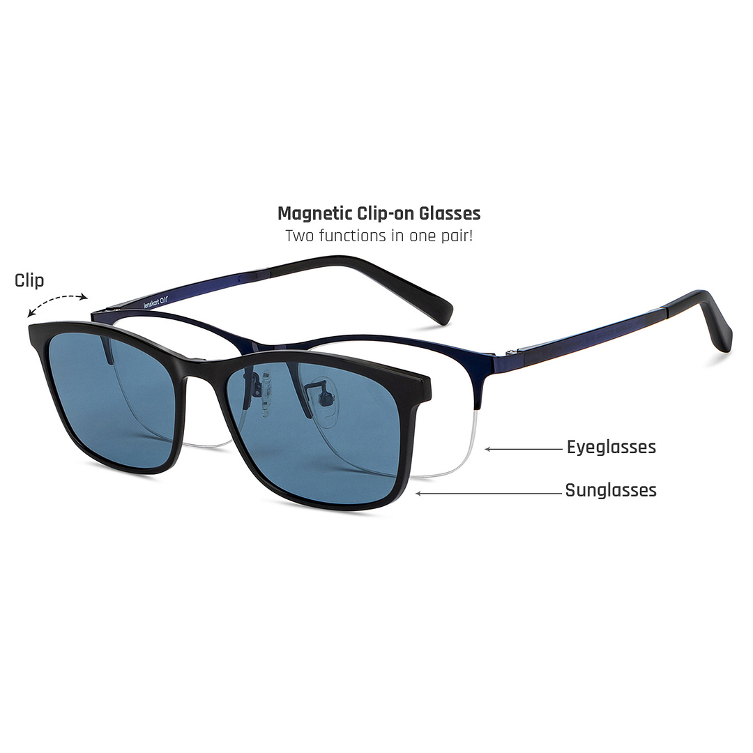 Lenskart Air Black Half Rim Rectangle left side