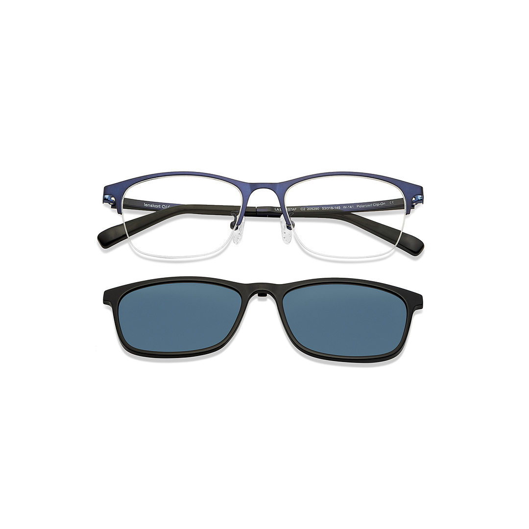 Lenskart Air Black Half Rim Rectangle left side