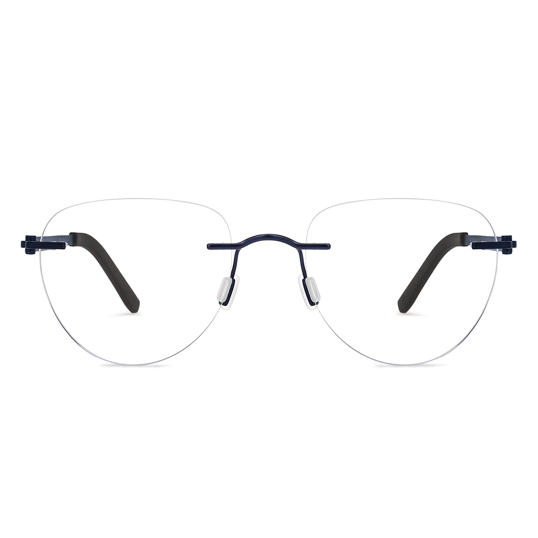 Lenskart Air Online Sky Blue Rimless Aviator left side