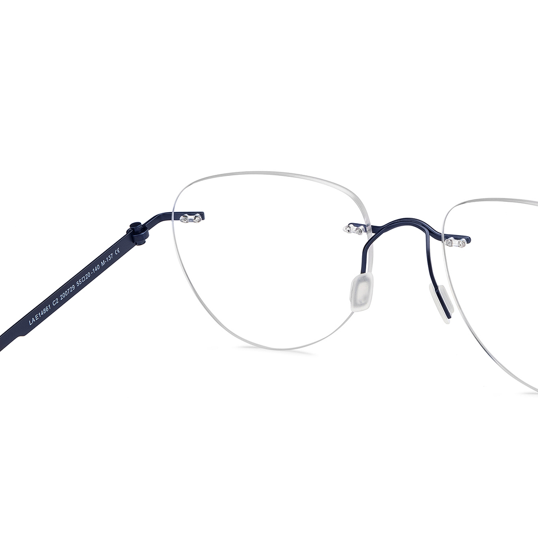 Lenskart Air Online Sky Blue Rimless Aviator right side