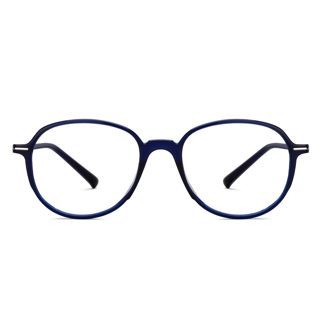 Lenskart BLU Screen Glasses Blue Block Zero Power Screen Glasses : Blue Gunmetal Full Rim Round Lenskart BLU LB E14792-C2 left side