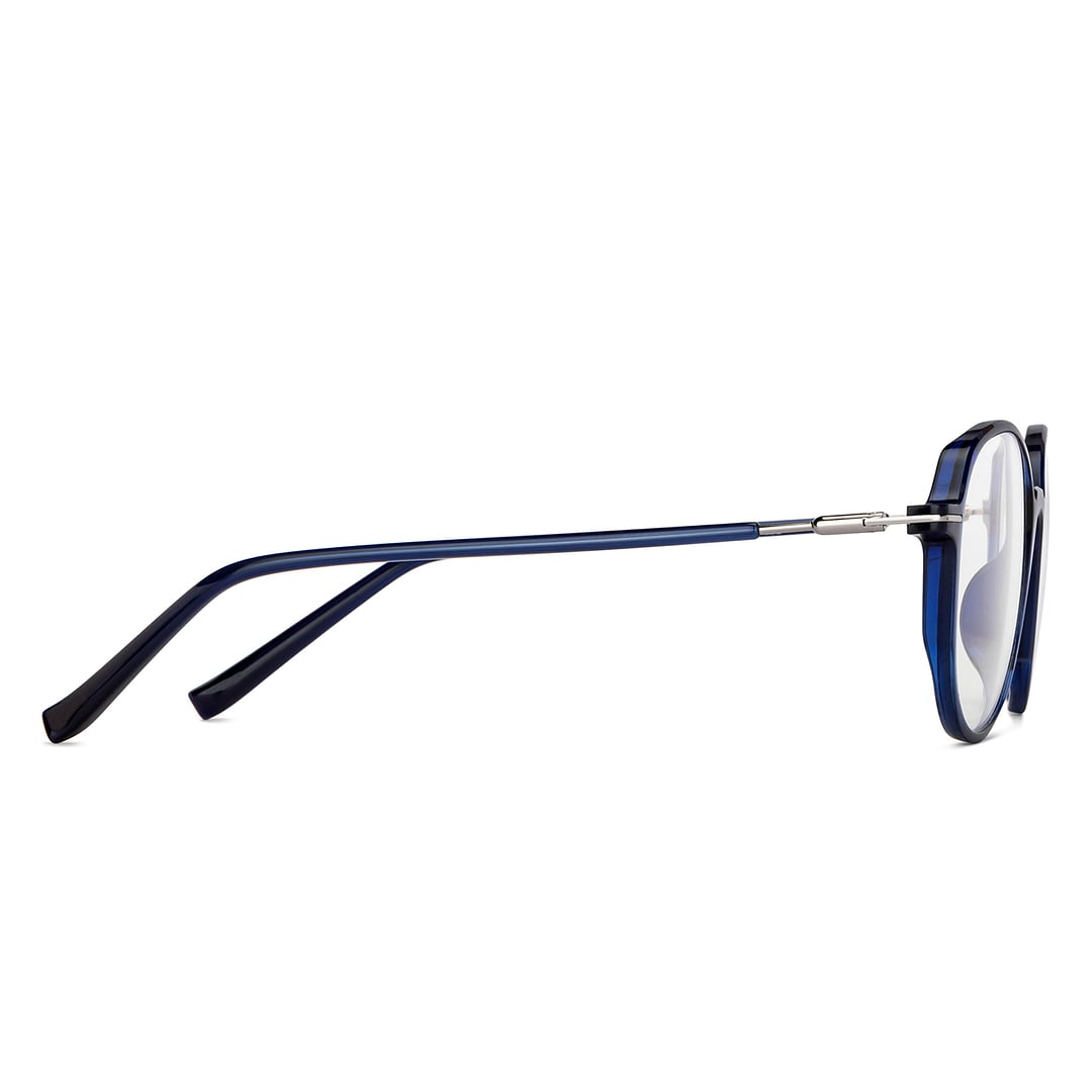 Lenskart BLU Screen Glasses Blue Block Zero Power Screen Glasses : Blue Gunmetal Full Rim Round Lenskart BLU LB E14792-C2 left side
