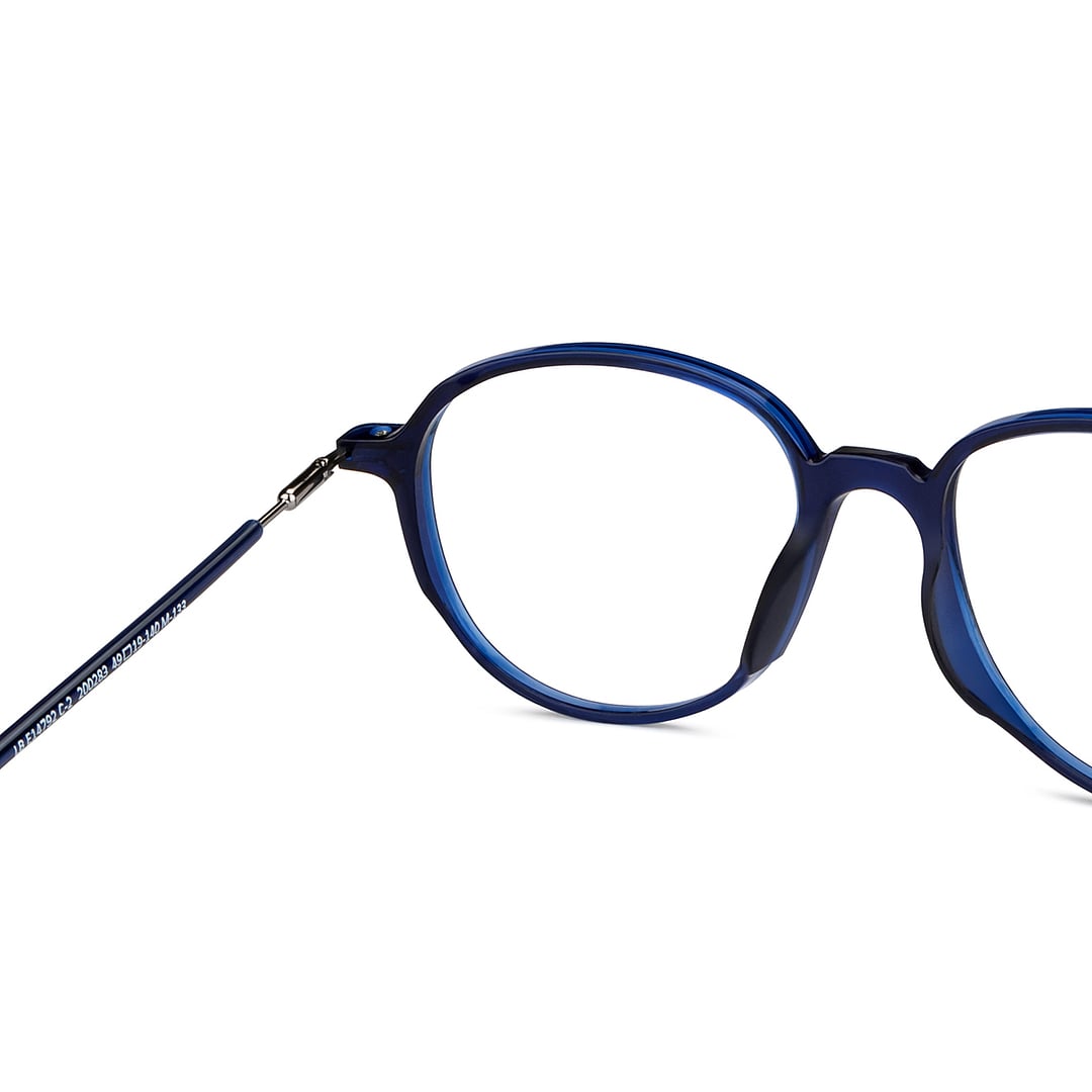 Lenskart BLU Screen Glasses Blue Block Zero Power Screen Glasses : Blue Gunmetal Full Rim Round Lenskart BLU LB E14792-C2 right side