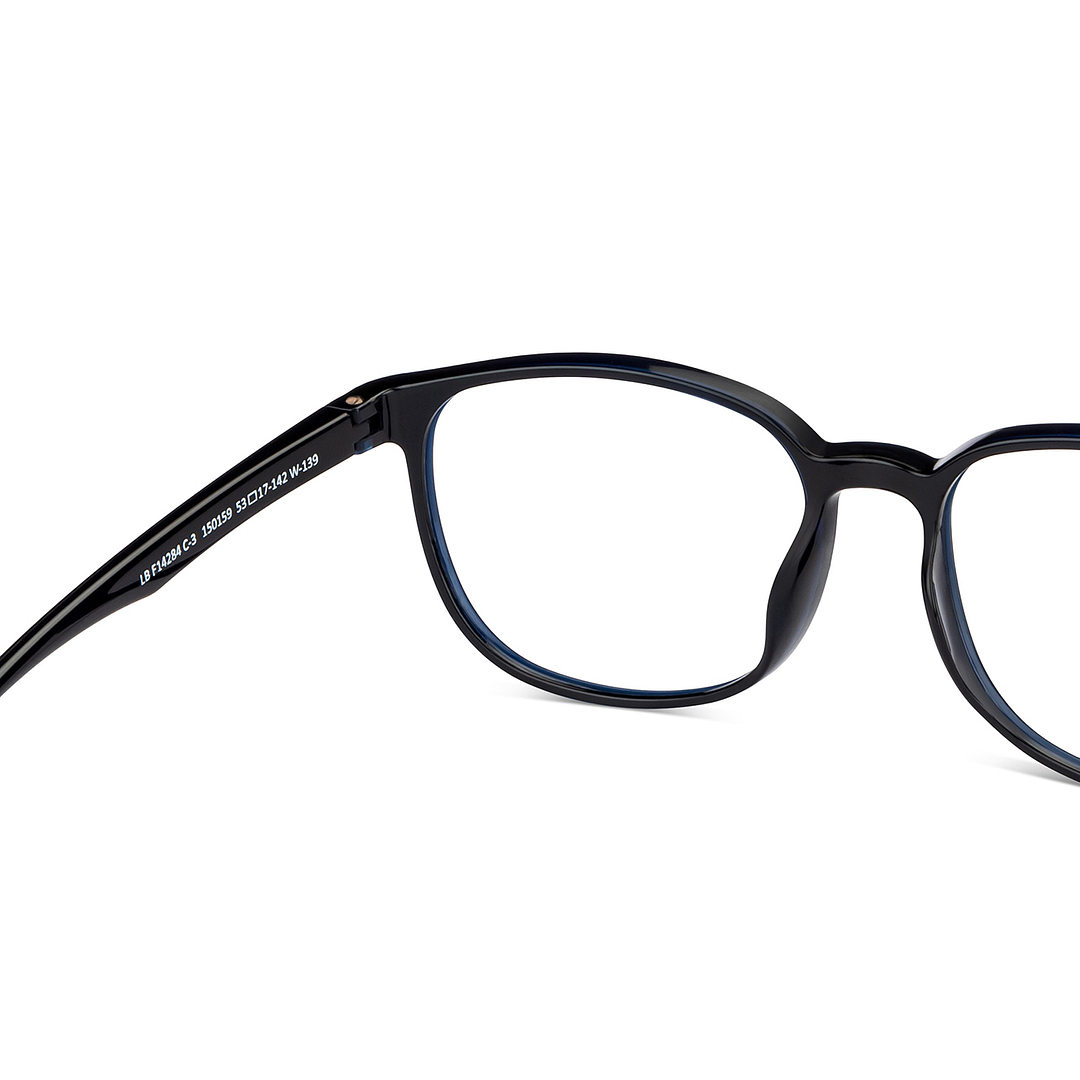 Lenskart BLU Screen Glasses Blue Block Zero Power Screen Glasses : Black Blue Full Rim Square Lenskart Blu LB E14284-C3 right side