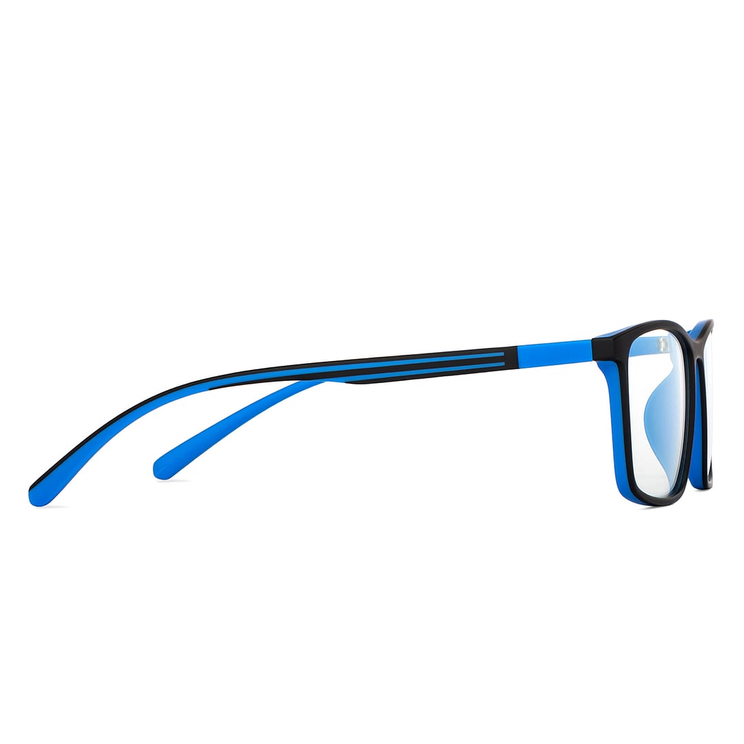 Lenskart BLU Screen Glasses Blue Block Zero Power Screen Glasses : Black Full Rim Rectangle Lenskart Blu LB E14255-C3 left side