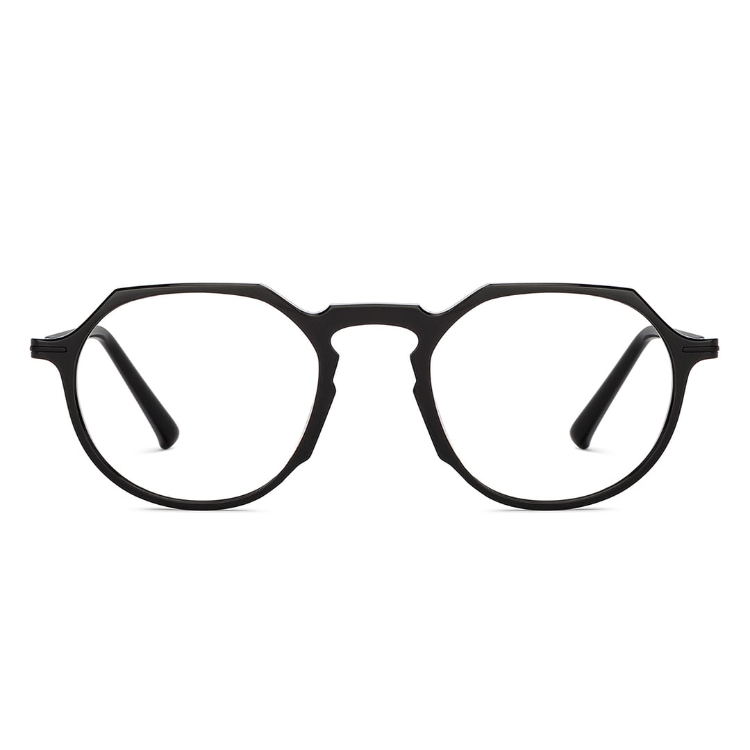 Lenskart BLU Screen Glasses Blue Block Zero Power Screen Glasses : Black Full Rim Geometric Lenskart Blu LB E14790-C2 left side