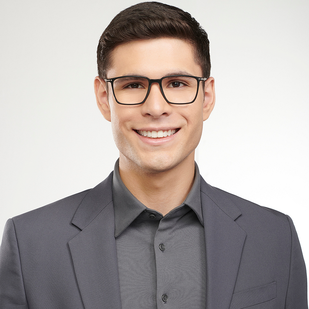 Lenskart BLU Screen Glasses Blue Block Zero Power Screen Glasses : Black Full Rim Square Lenskart Blu LB E14785-C3 left side