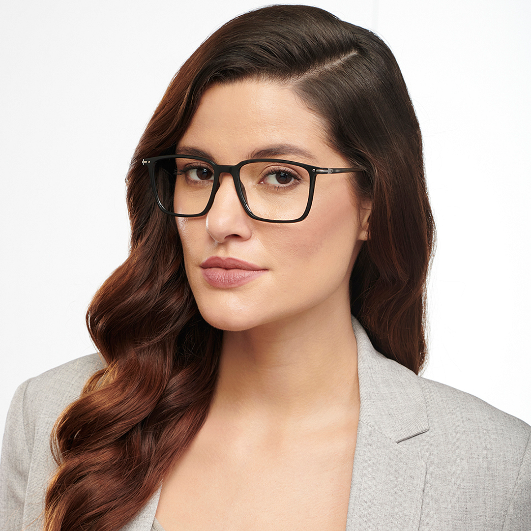 Lenskart BLU Screen Glasses Blue Block Zero Power Screen Glasses : Black Full Rim Square Lenskart Blu LB E14785-C3 right side