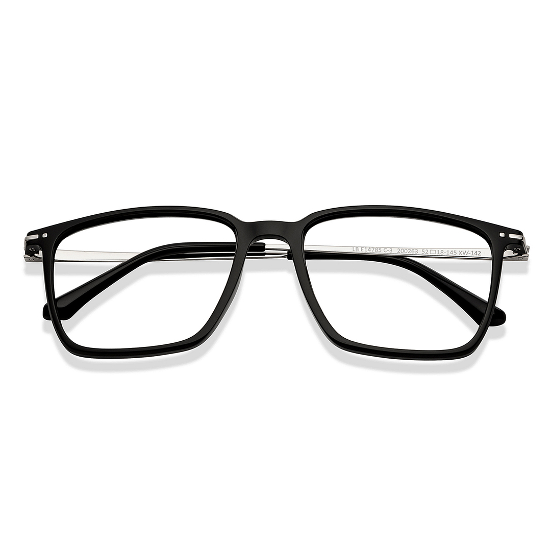 Lenskart BLU Screen Glasses Blue Block Zero Power Screen Glasses : Black Full Rim Square Lenskart Blu LB E14785-C3 left side