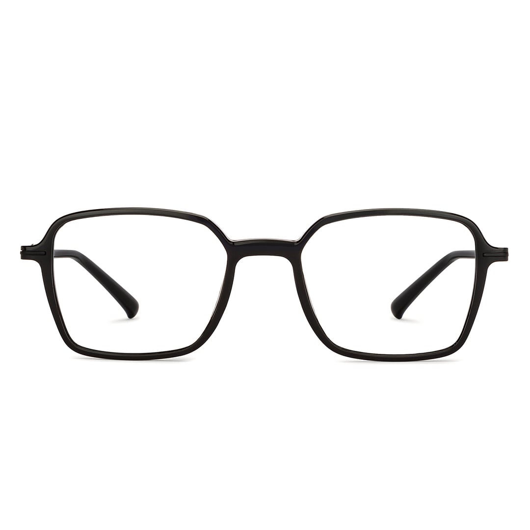 Lenskart BLU Screen Glasses Blue Block Zero Power Screen Glasses : Black Full Rim Geometric Lenskart BLU LB E14789-C1 left side