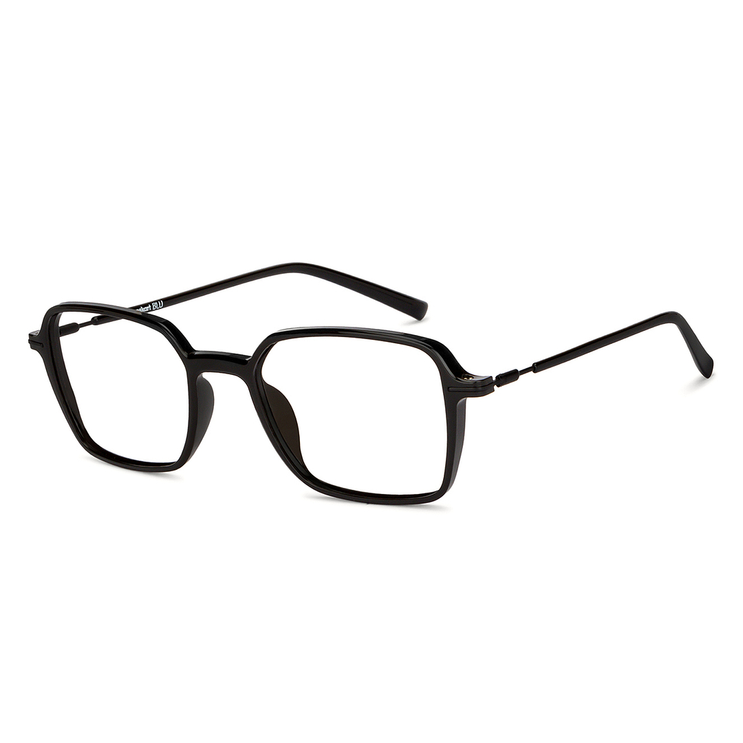Lenskart BLU Screen Glasses Blue Block Zero Power Screen Glasses : Black Full Rim Geometric Lenskart BLU LB E14789-C1 right side