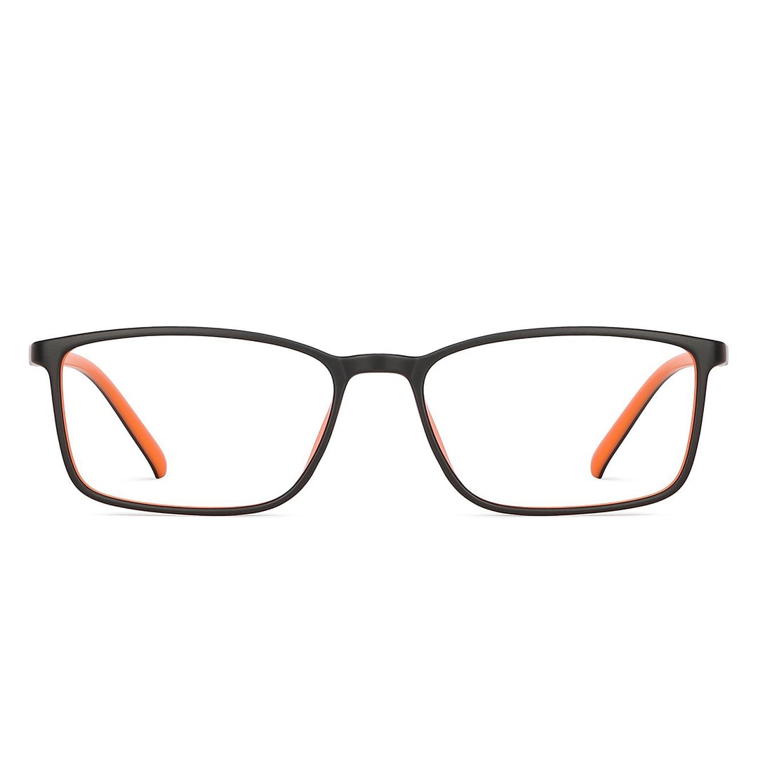 Lenskart BLU Screen Glasses Blue Block Zero Power Screen Glasses : Black Orange Full Rim Rectangle Lenskart Blu LB E13527-C5 right side