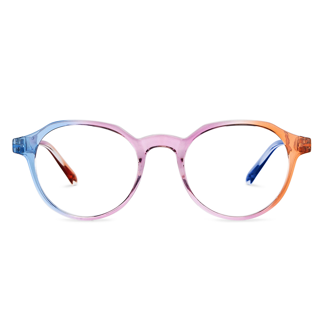Lenskart BLU Screen Glasses Blue Block Zero Power Screen Glasses: Blue Pink Brown Full Rim Geometric Lenskart Blu LB E14060-C8 left side