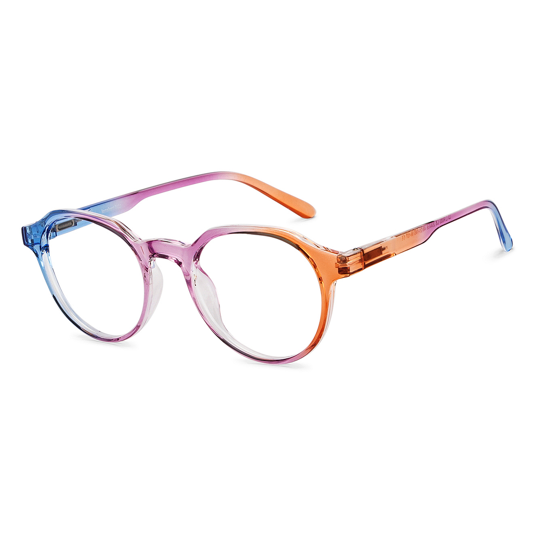Lenskart BLU Screen Glasses Blue Block Zero Power Screen Glasses: Blue Pink Brown Full Rim Geometric Lenskart Blu LB E14060-C8 left side