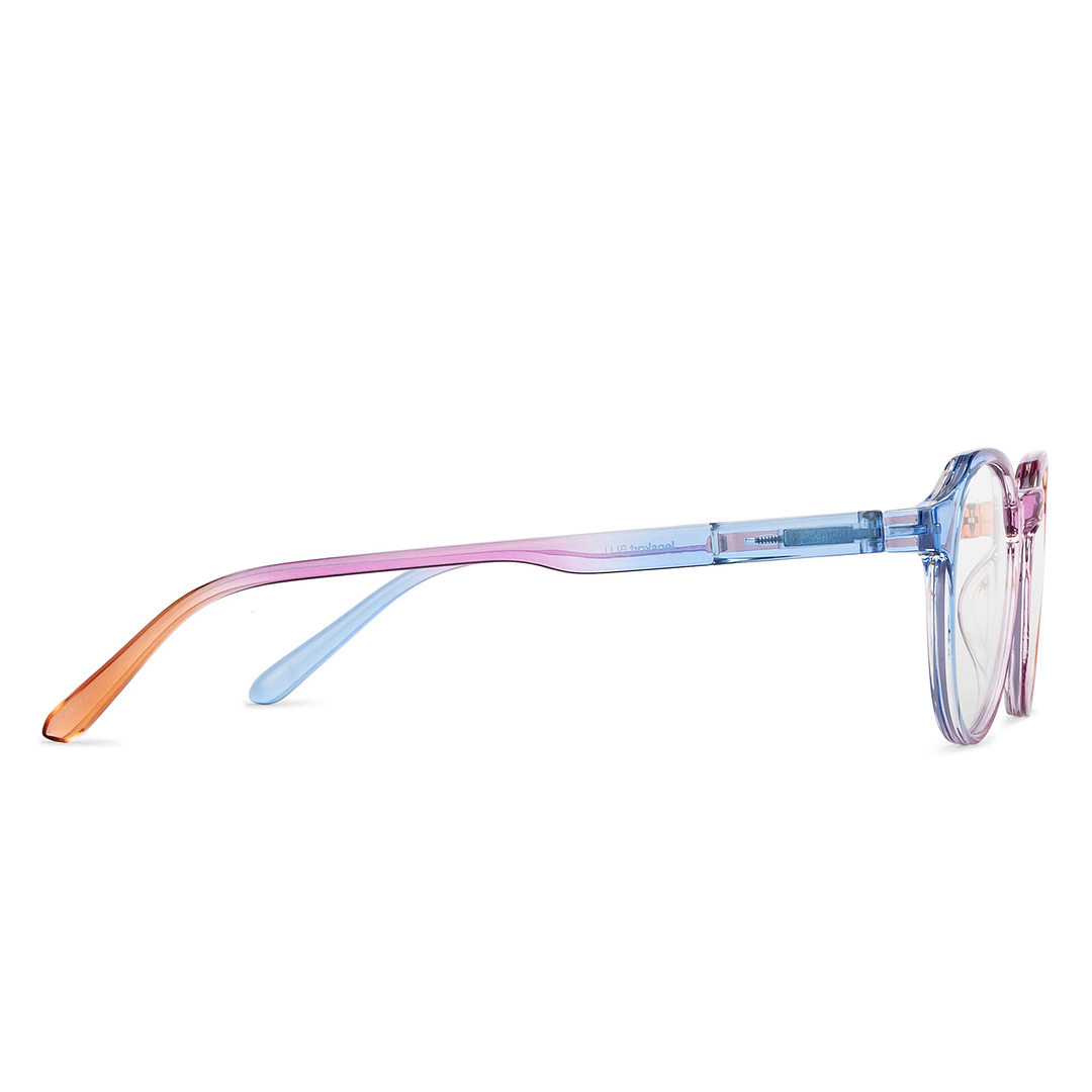Lenskart BLU Screen Glasses Blue Block Zero Power Screen Glasses: Blue Pink Brown Full Rim Geometric Lenskart Blu LB E14060-C8 left side