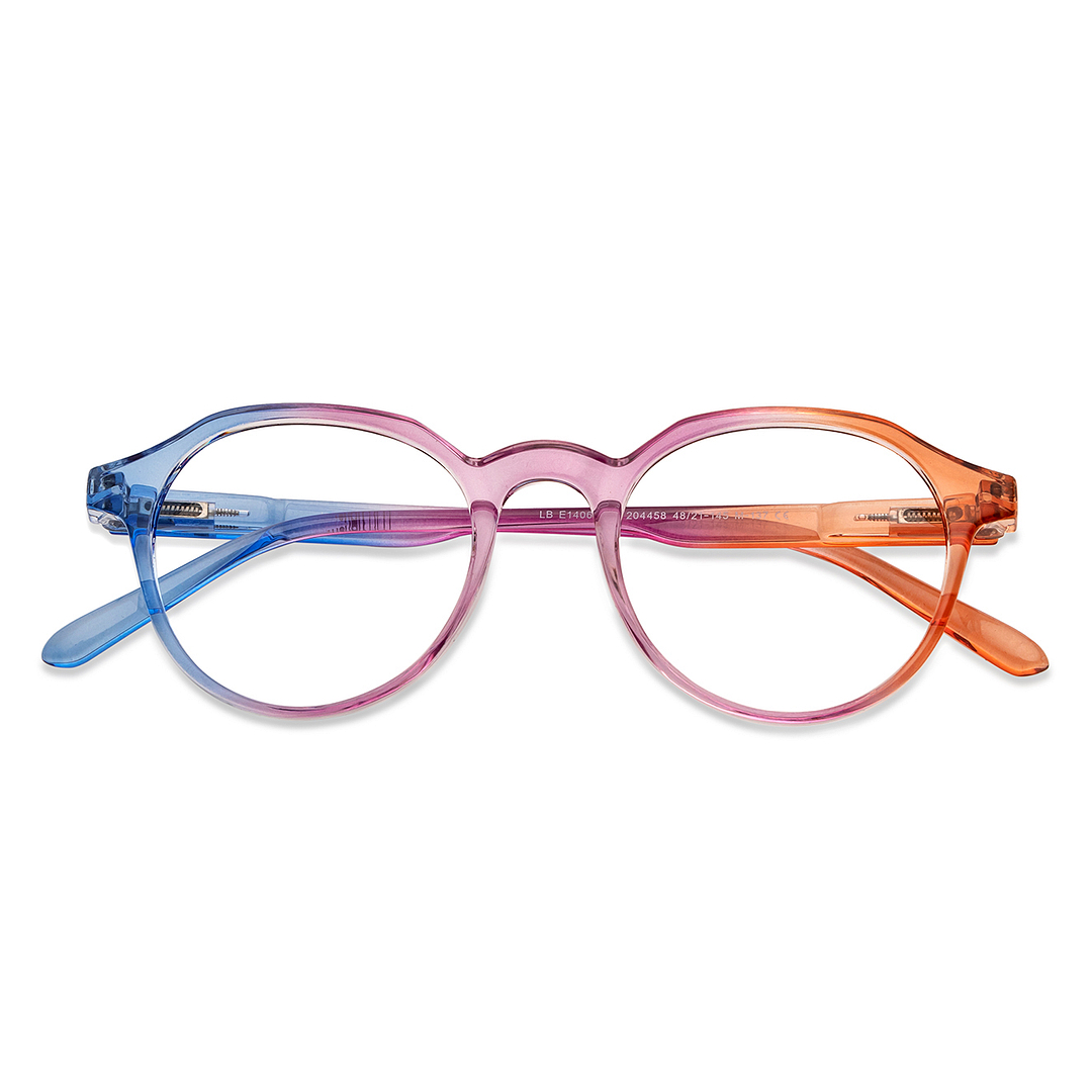 Lenskart BLU Screen Glasses Blue Block Zero Power Screen Glasses: Blue Pink Brown Full Rim Geometric Lenskart Blu LB E14060-C8 left side