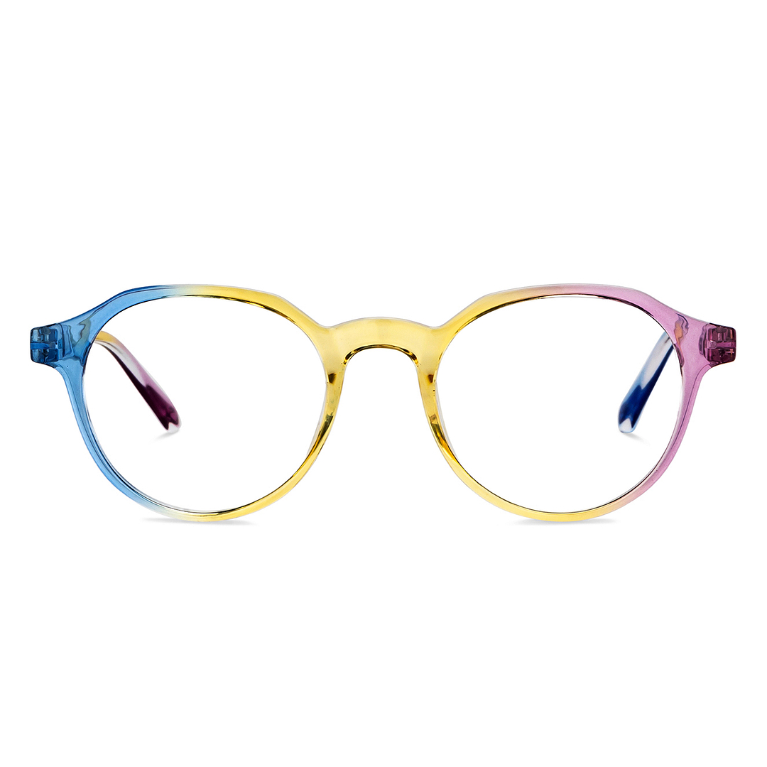 Lenskart BLU Screen Glasses Blue Block Zero Power Screen Glasses: Blue Yellow Pink Full Rim Geometric Lenskart Blu LB E14060-C6 right side