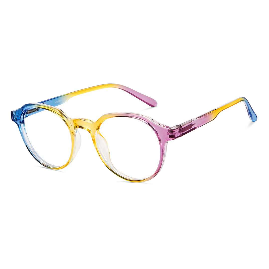 Lenskart BLU Screen Glasses Blue Block Zero Power Screen Glasses: Blue Yellow Pink Full Rim Geometric Lenskart Blu LB E14060-C6 right side