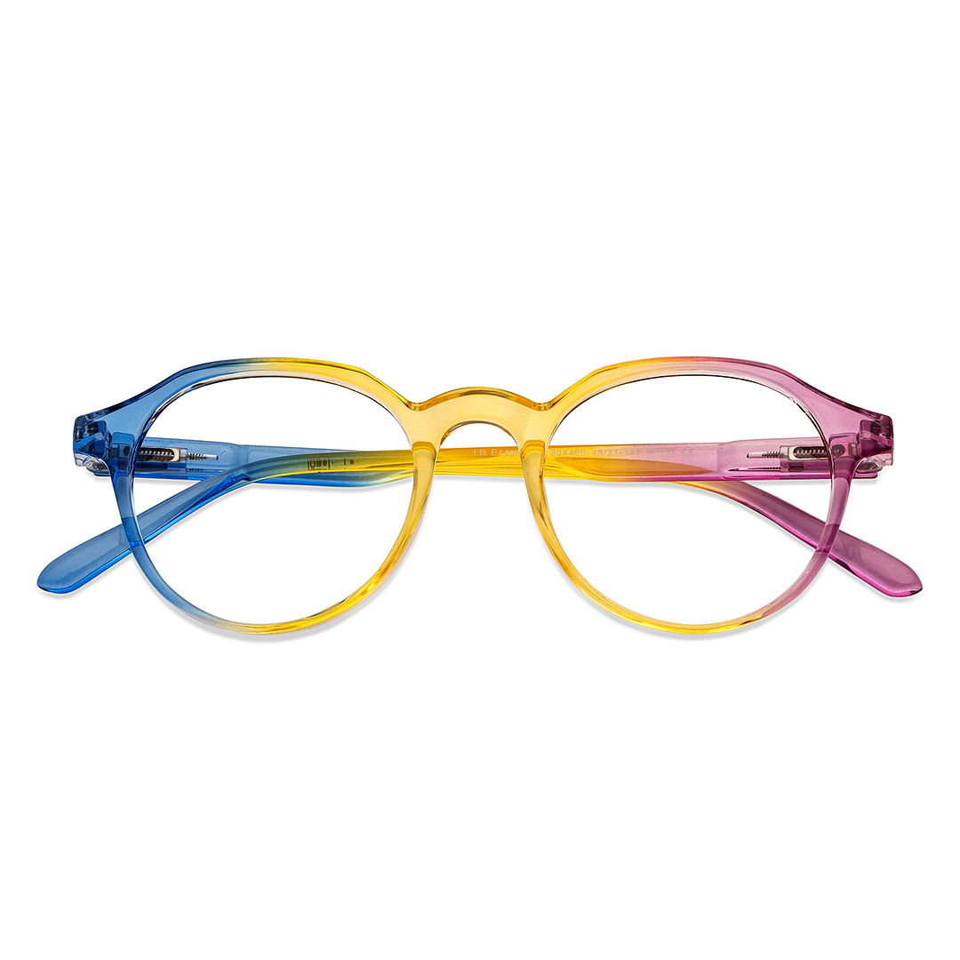 Lenskart BLU Screen Glasses Blue Block Zero Power Screen Glasses: Blue Yellow Pink Full Rim Geometric Lenskart Blu LB E14060-C6 right side