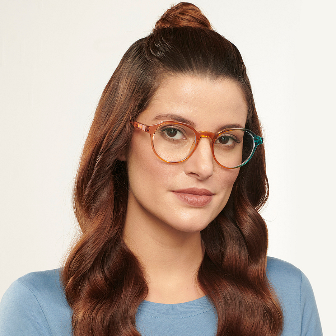 Lenskart BLU Screen Glasses Blue Block Zero Power Screen Glasses: Blue Brown Full Rim Geometric Lenskart Blu LB E14060-C9 right side