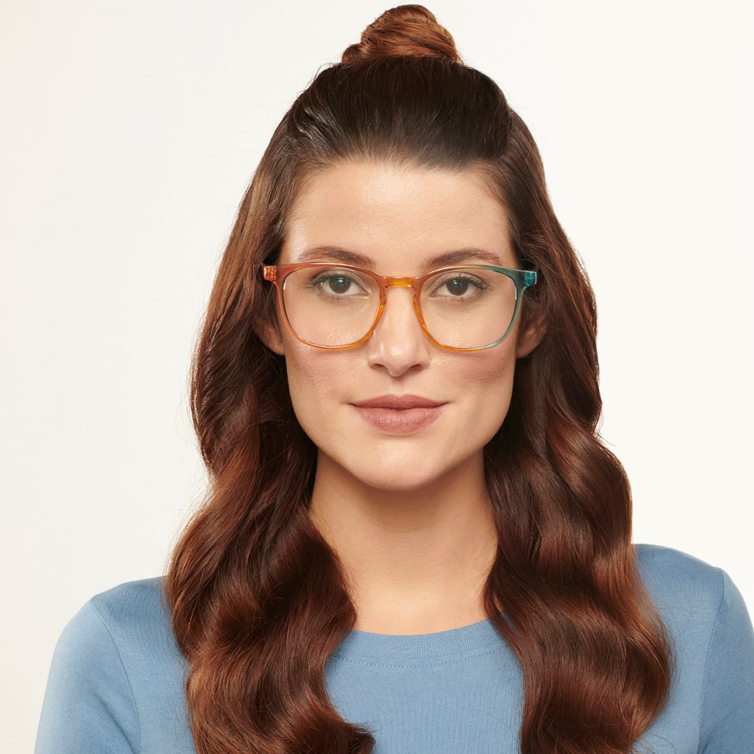 Lenskart BLU Screen Glasses Blue Block Zero Power Screen Glasses: Blue Brown Full Rim Square Lenskart Blu LB E14058-C9 right side