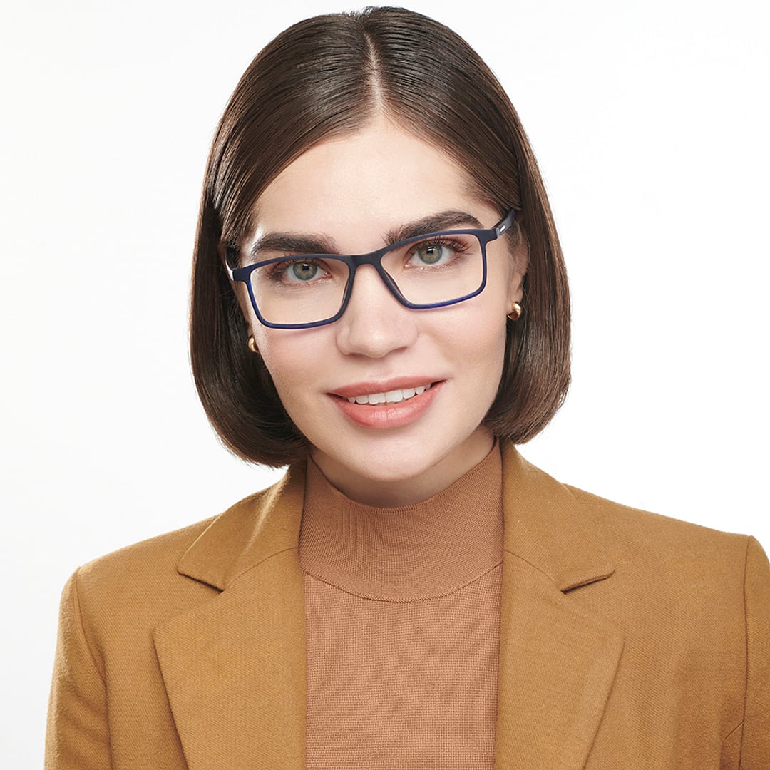 Lenskart BLU Screen Glasses Blue Block Zero Power Screen Glasses : Blue Full Rim Rectangle Lenskart Blu LB E13738-C3 left side