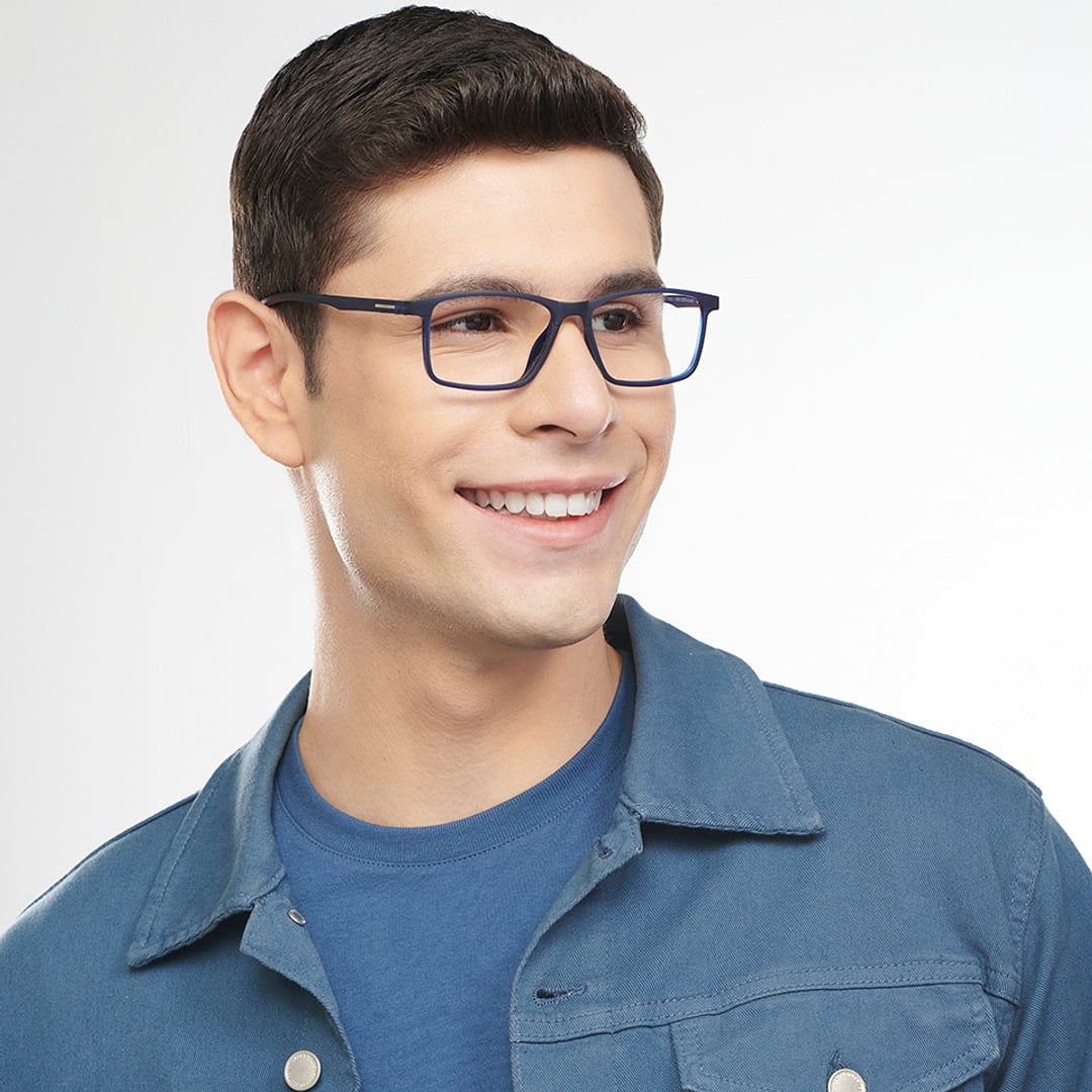 Lenskart BLU Screen Glasses Blue Block Zero Power Screen Glasses : Blue Full Rim Rectangle Lenskart Blu LB E13738-C3 right side