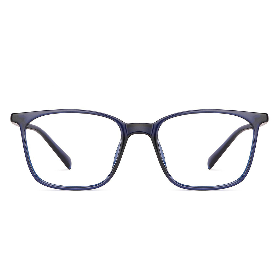Blue Block Zero Power Screen Glasses : Navy Blue Full Rim Square