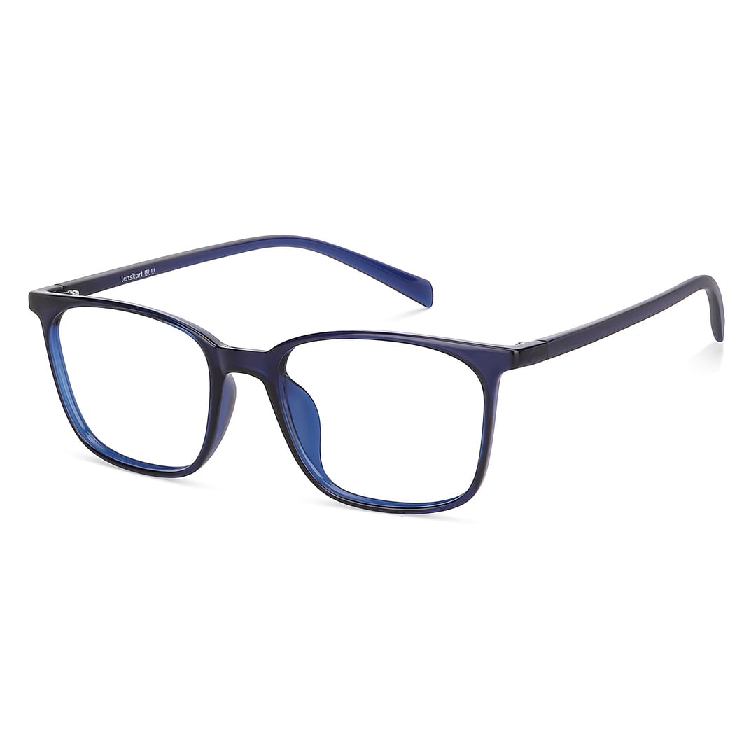 Lenskart BLU Screen Glasses Blue Block Zero Power Screen Glasses : Navy Blue Full Rim Square Lenskart Blu LB E13526-C4 left side
