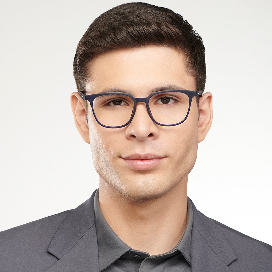 Lenskart BLU Screen Glasses Blue Block Zero Power Screen Glasses : Navy Full Rim Square Lenskart Blu LB E13740-C3 right side