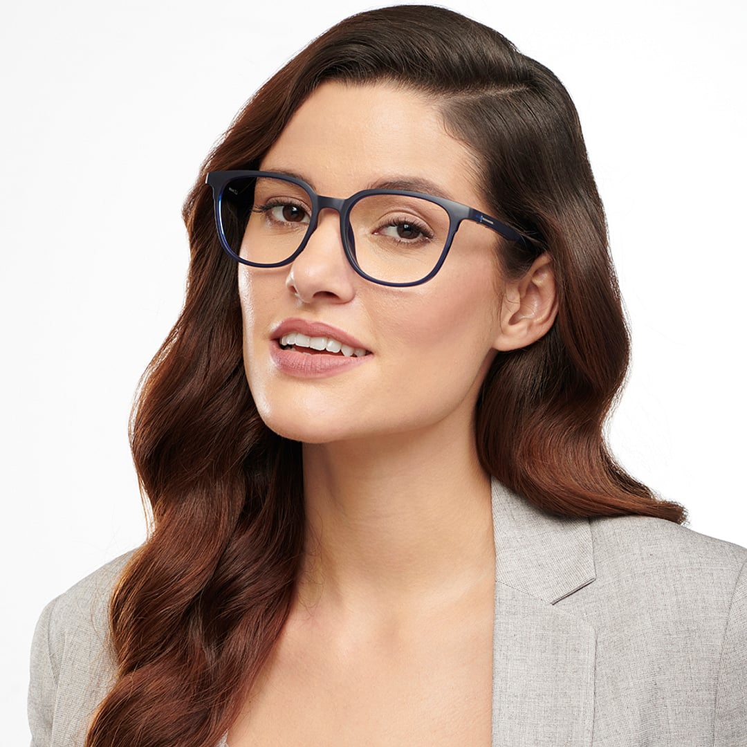 Lenskart BLU Screen Glasses Blue Block Zero Power Screen Glasses : Navy Full Rim Square Lenskart Blu LB E13740-C3 right side