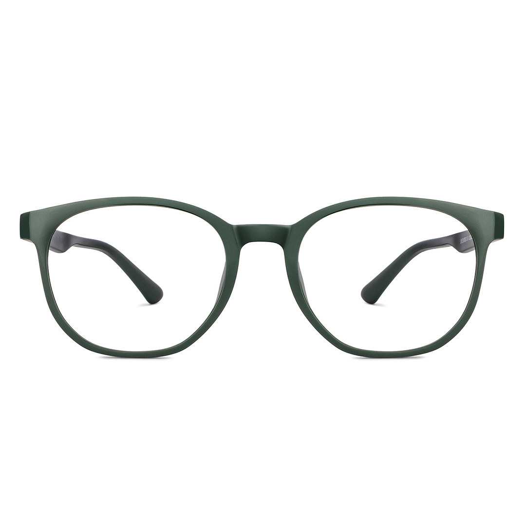 Lenskart BLU Screen Glasses Blue Block Zero Power Screen Glasses : Green Full Rim Round Lenskart Blu LB E14061-C4 left side