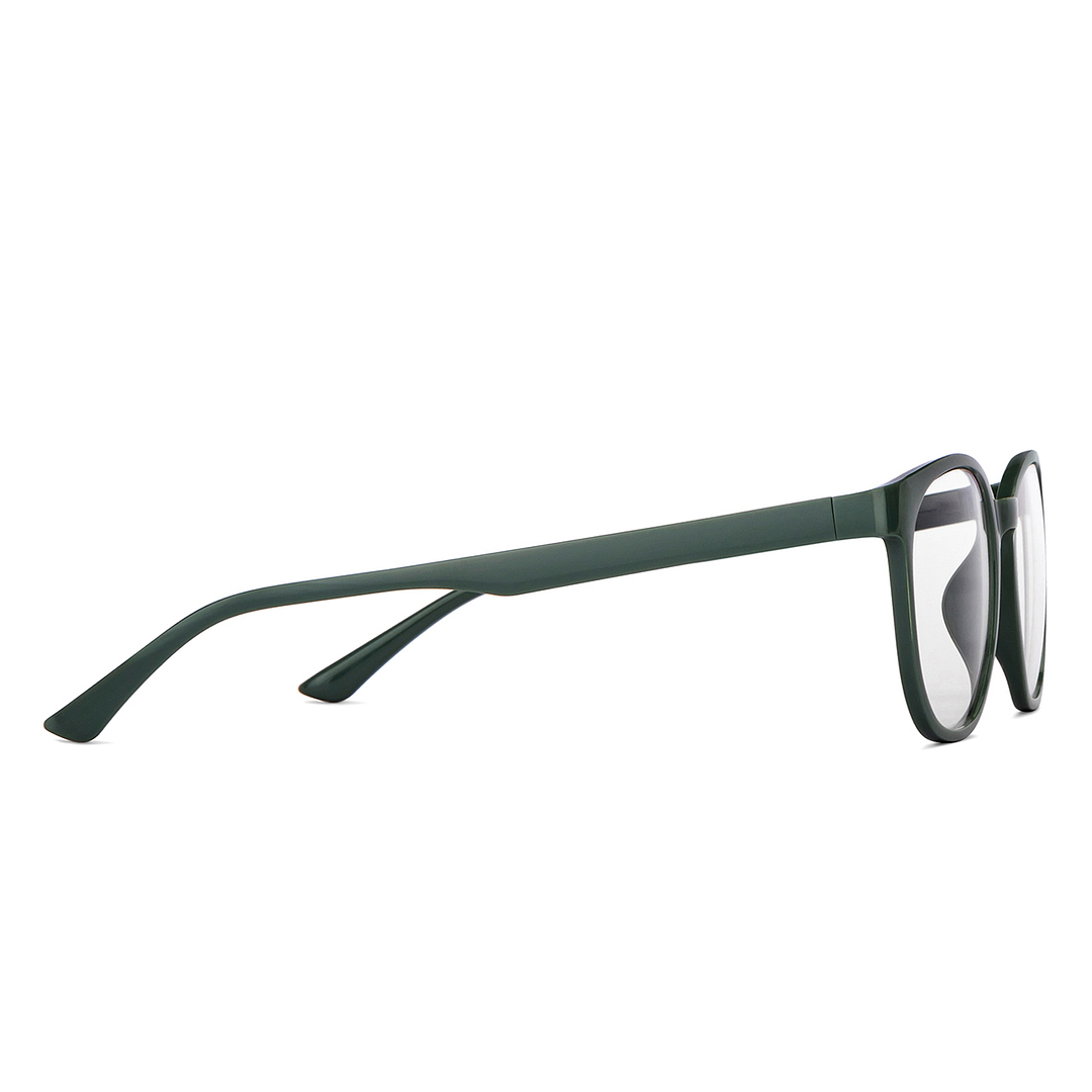 Lenskart BLU Screen Glasses Blue Block Zero Power Screen Glasses : Green Full Rim Round Lenskart Blu LB E14061-C4 left side