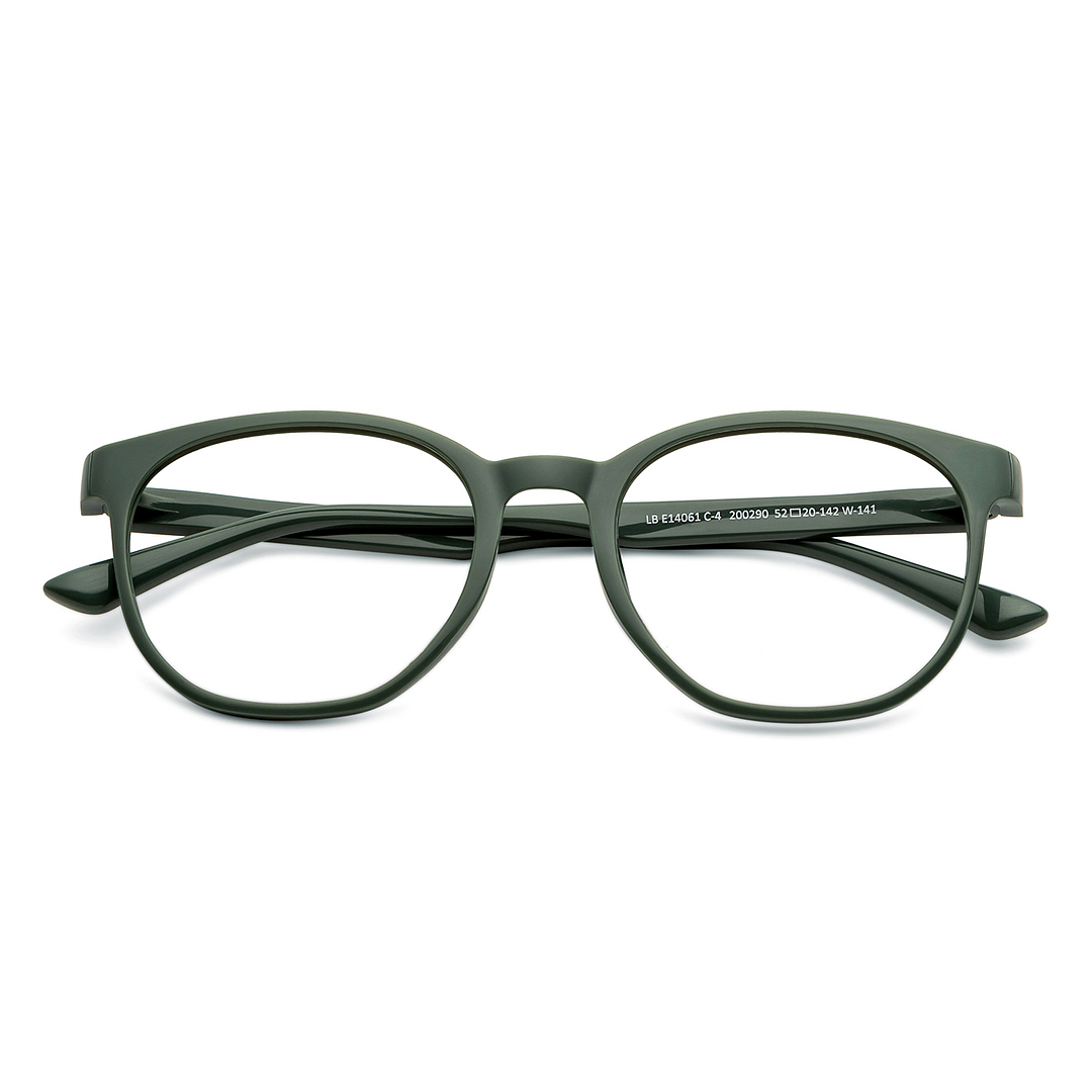 Lenskart BLU Screen Glasses Blue Block Zero Power Screen Glasses : Green Full Rim Round Lenskart Blu LB E14061-C4 left side