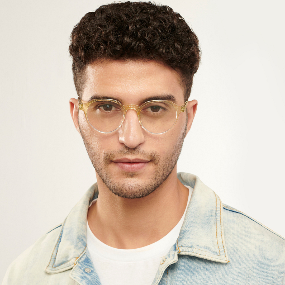 Lenskart BLU Screen Glasses Blue Block Zero Power Screen Glasses: Green Transparent Full Rim Geometric Lenskart Blu LB E14060-C10 right side