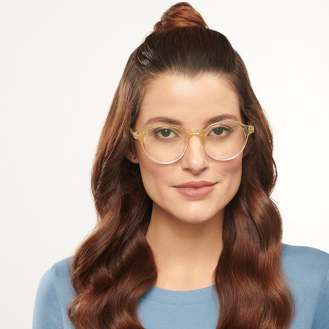 Lenskart BLU Screen Glasses Blue Block Zero Power Screen Glasses: Green Transparent Full Rim Geometric Lenskart Blu LB E14060-C10 left side