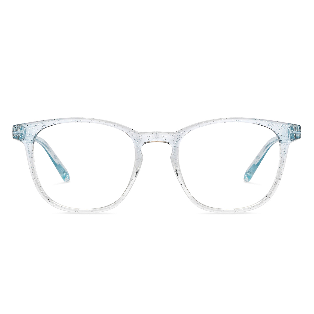 Lenskart BLU Screen Glasses Blue Block Zero Power Screen Glasses: Blue Transparent Full Rim Square Lenskart Blu LB E14058-C13 left side