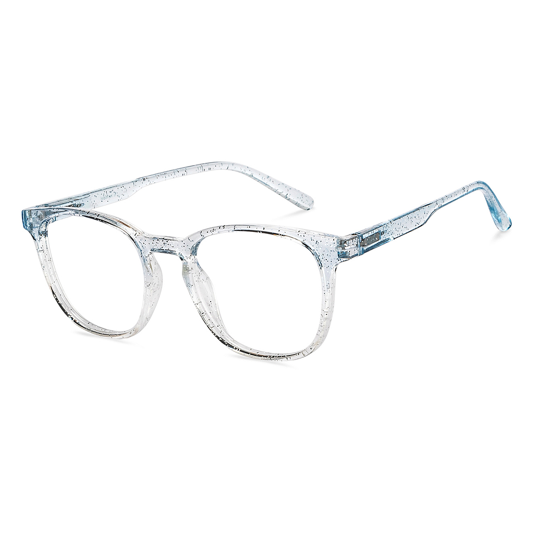 Lenskart BLU Screen Glasses Blue Block Zero Power Screen Glasses: Blue Transparent Full Rim Square Lenskart Blu LB E14058-C13 right side
