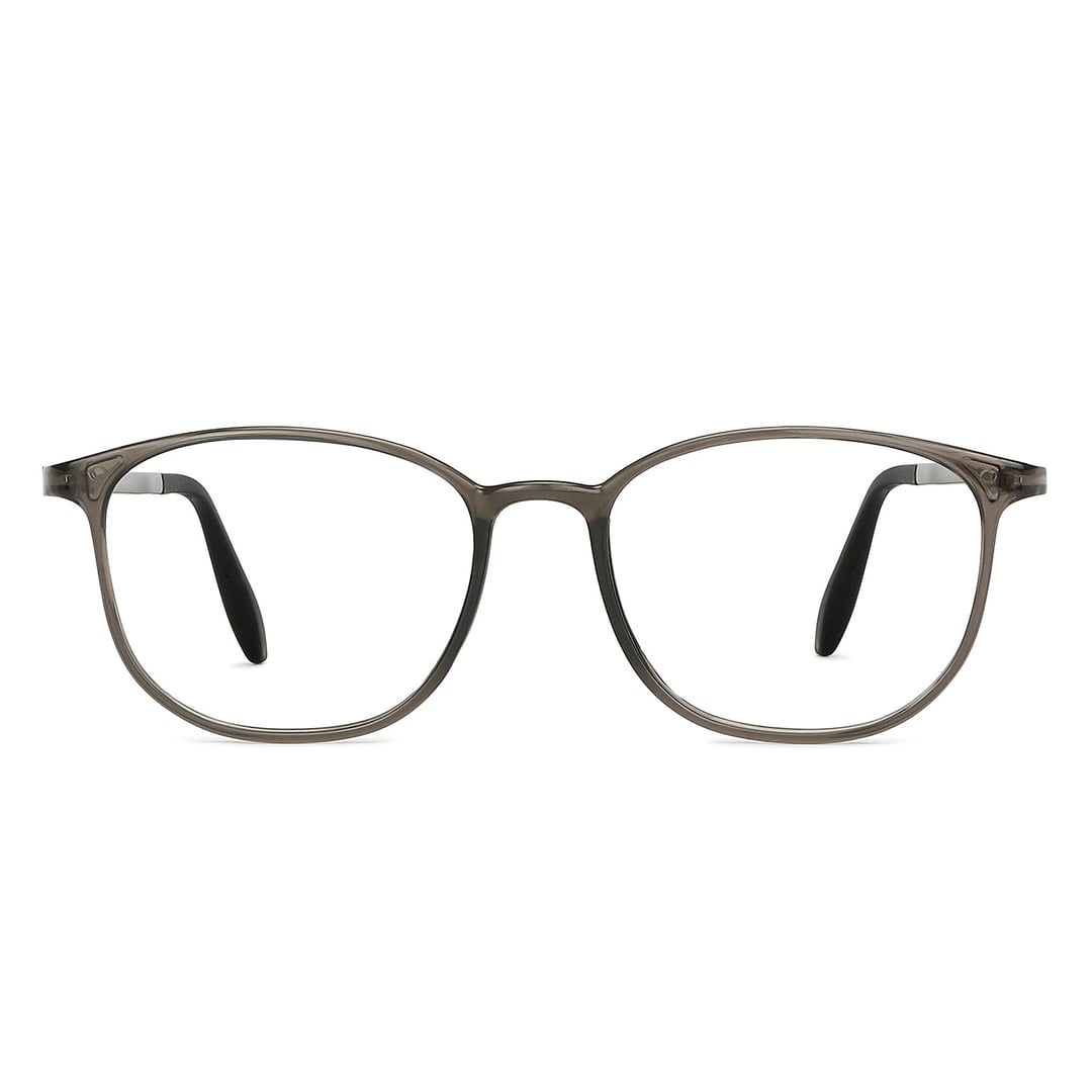 Lenskart BLU Screen Glasses Blue Block Zero Power Screen Glasses : Grey Black Full Rim Round Lenskart Blu LB E13528-C3 right side