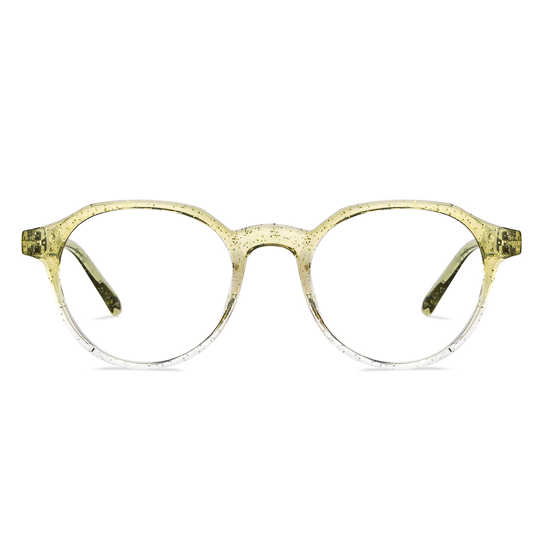 Lenskart BLU Screen Glasses Blue Block Zero Power Screen Glasses: Green Transparent Full Rim Geometric Lenskart Blu LB E14060-C10 right side