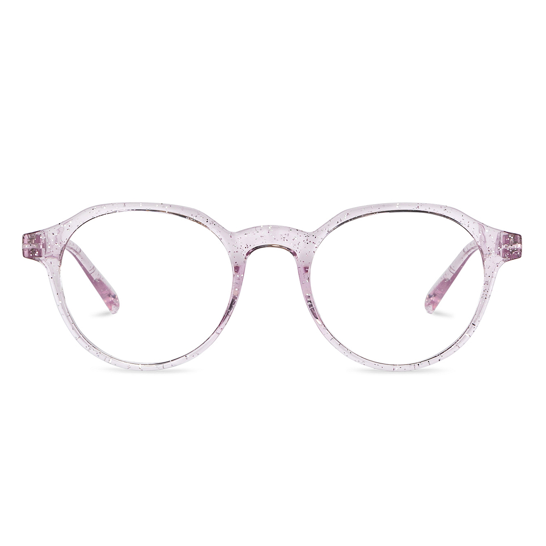 Lenskart BLU Screen Glasses Blue Block Zero Power Screen Glasses: Pink Transparent Full Rim Geometric Lenskart Blu LB E14060-C13 right side